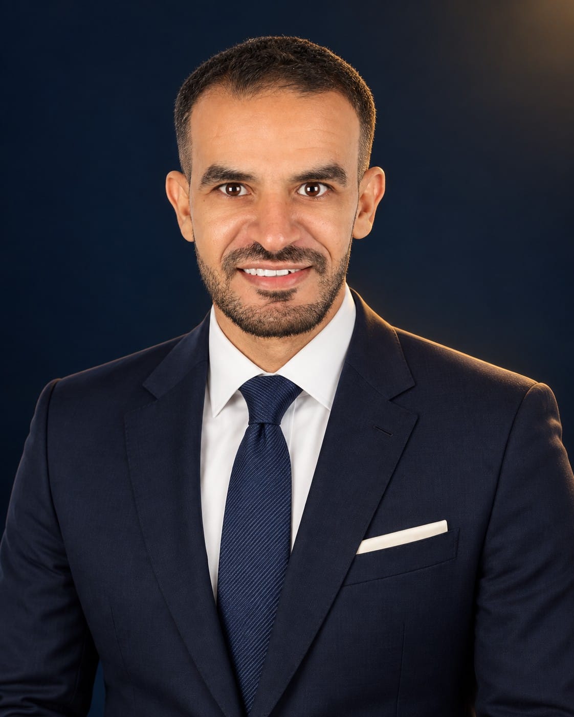 دكتور محمد الشهاوي ببدلة رسمية كحلية